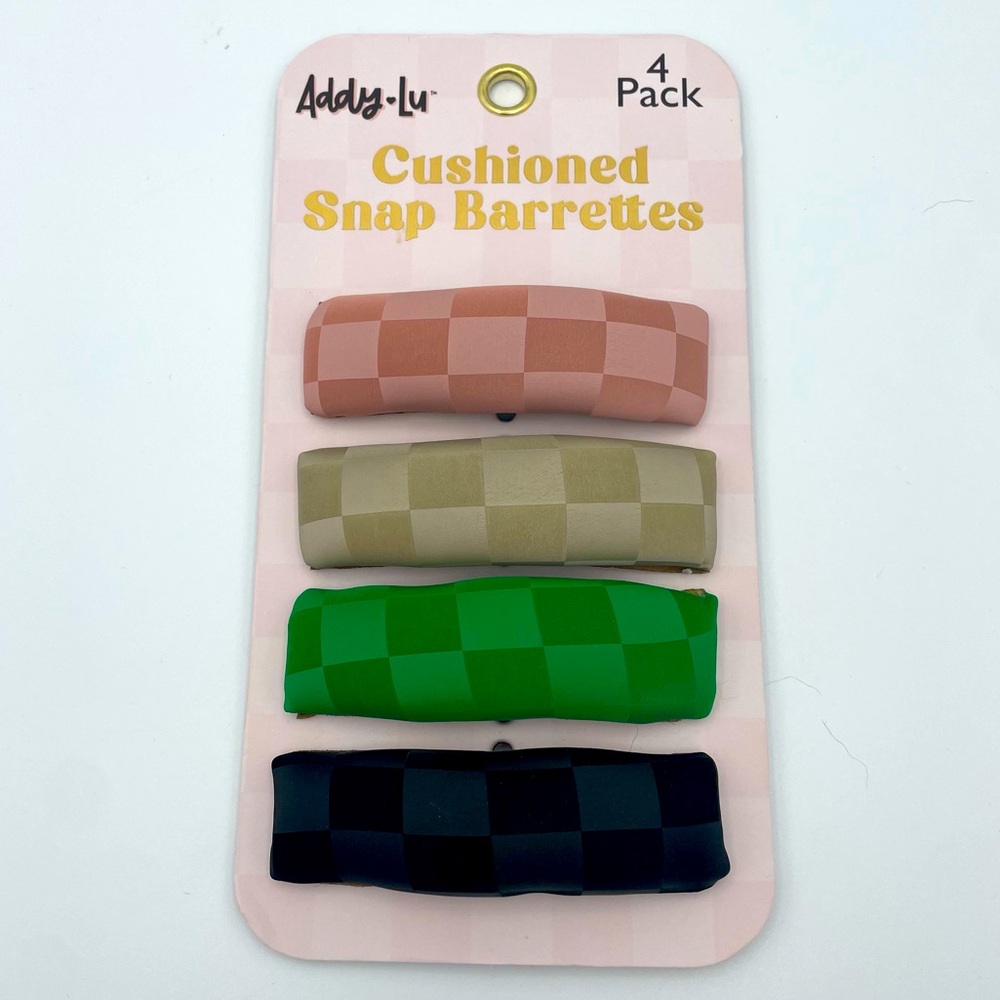4 Pack Cushioned Snap Barrettes